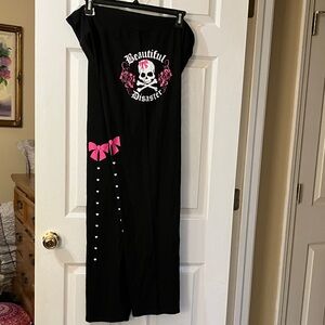 Beautiful Disaster leggings with Pink Bow Design